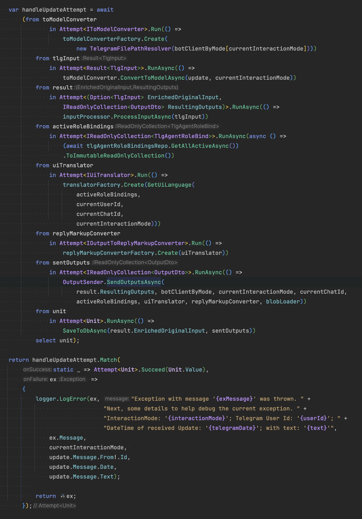 Monadic Workflow / ROP